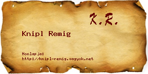 Knipl Remig névjegykártya